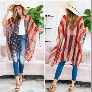 💎HP💎🇺🇸Womens 4th Of July USA Kimono🇺🇸